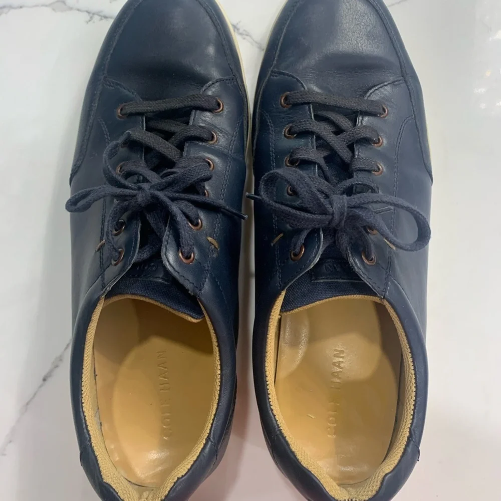 Cole Haan Men’s Navy Blue Leather Upper Boat‎ Shoes. Size 11 1/2